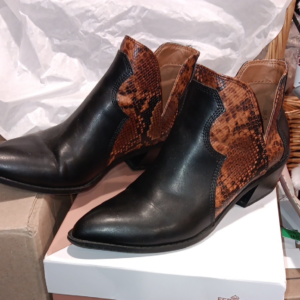 Stylish Black and Brown Ankle Boots